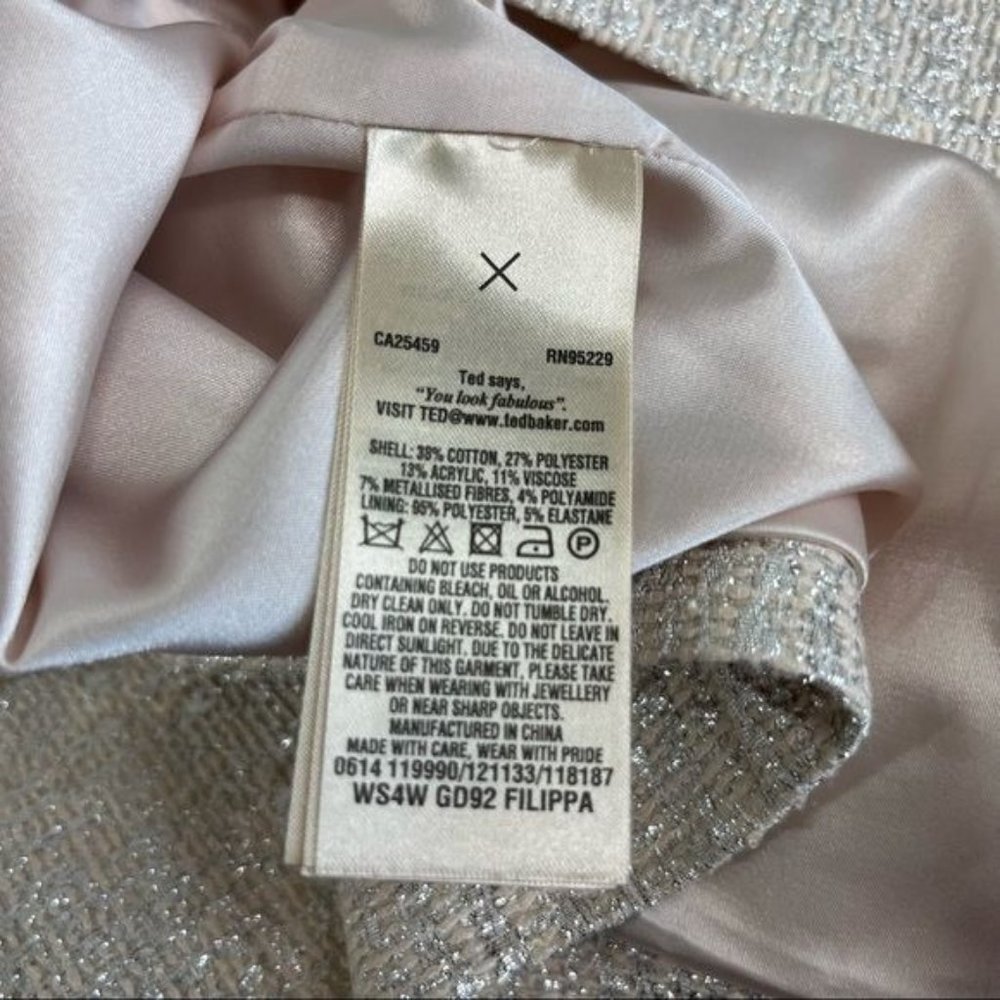 TED BAKER Langley Filippa Strapless Metallic Dress - Picture 12 of 14
